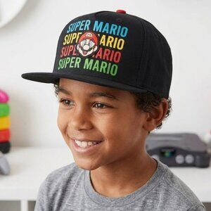 Super Mario Boys Cotton Snapback Hat, Youth, One Size Fits Most